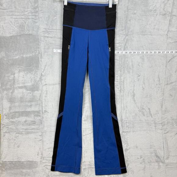 Lululemon Run Ice Queen Wide Leg Pants Tight Size 2 Zip Pockets Skinny Y2K Gym - Picture 2 of 7